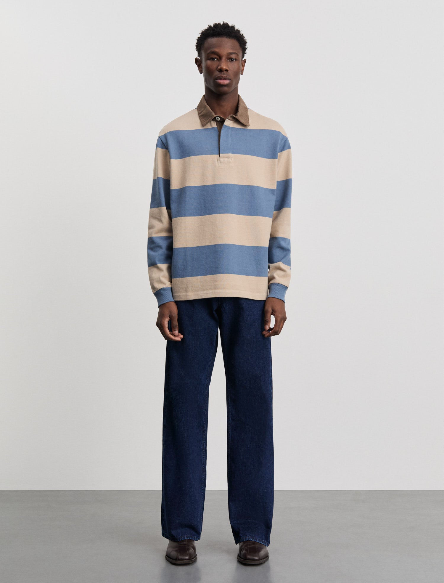 【新品未使用】ANOTHER ASPECT RUGBY POLO 1.0 ANOTHER Rugby Polo 1.0, Blue Sand Stripe - ANOTHER ASPECT