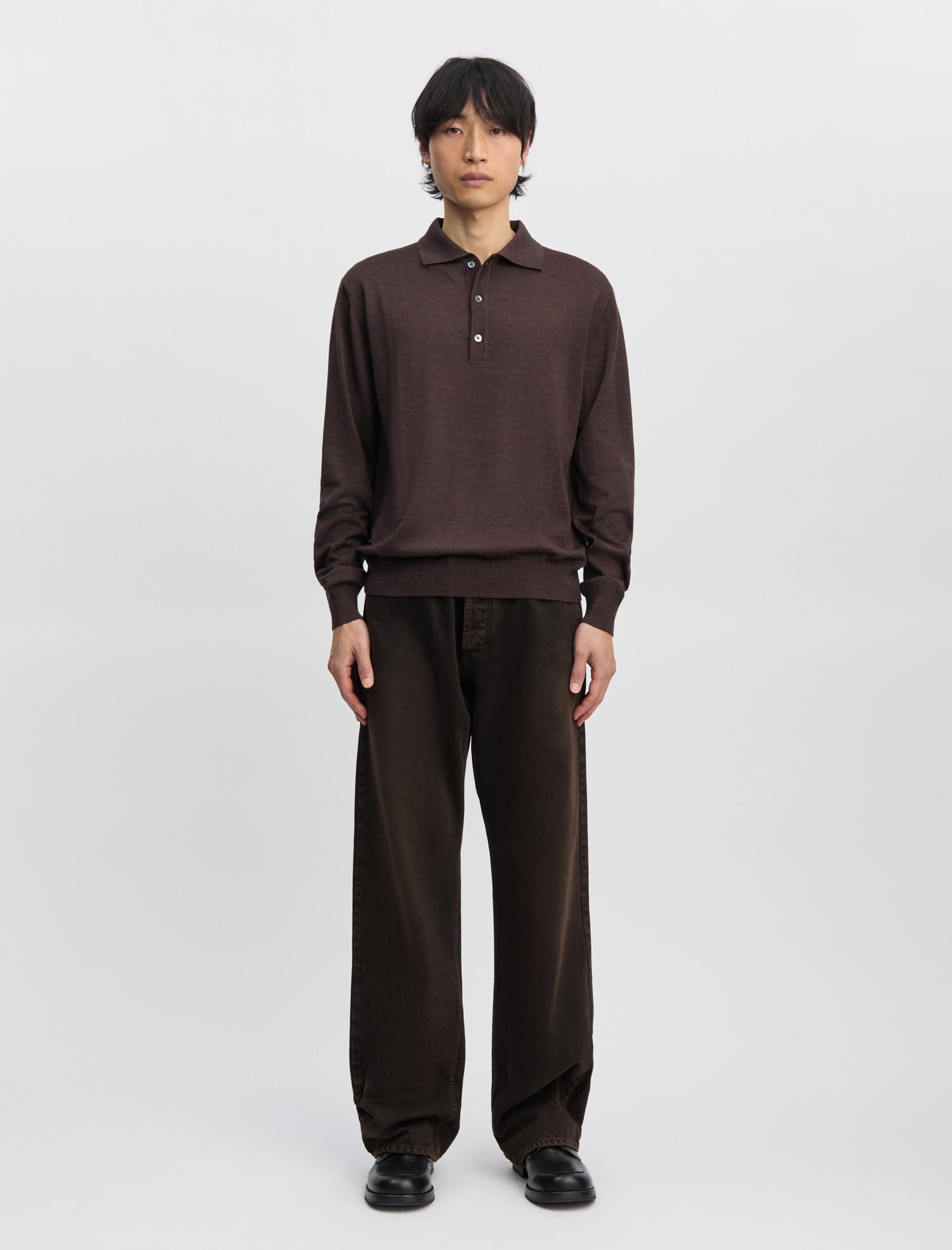 25ss ERL DOUBLE SLEEVE POLO T-SHIRT Sサイズ ERL Double Sleeve Polo T-Shirt | Black | SVD USA
