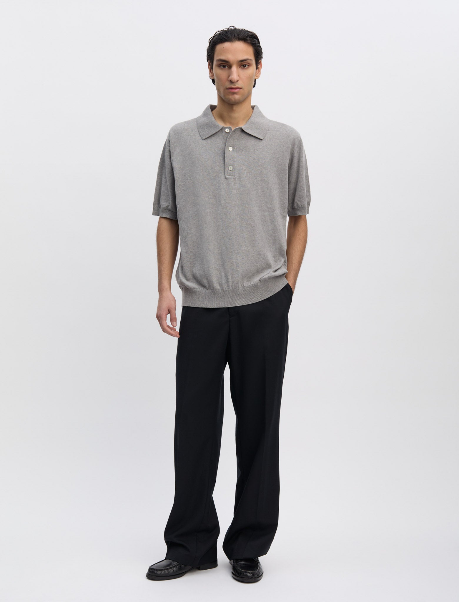 ANOTHER Polo Shirt 3.0, Light Grey Melange - ANOTHER ASPECT