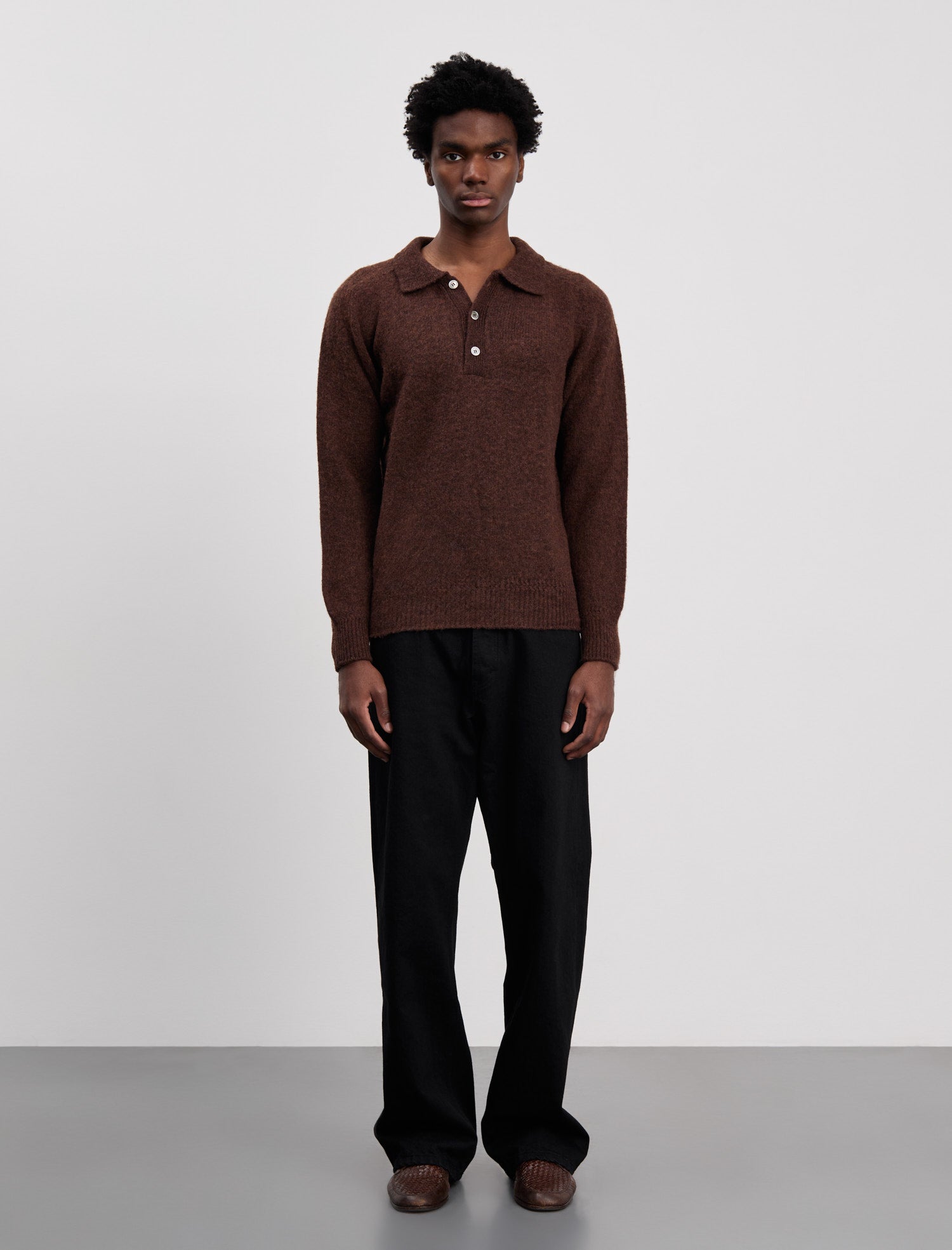 Plage WOOL POLOKNIT SHIRT ブラウン Plage WOOL POLOKNIT SHIRT ブラウン - メルカリ