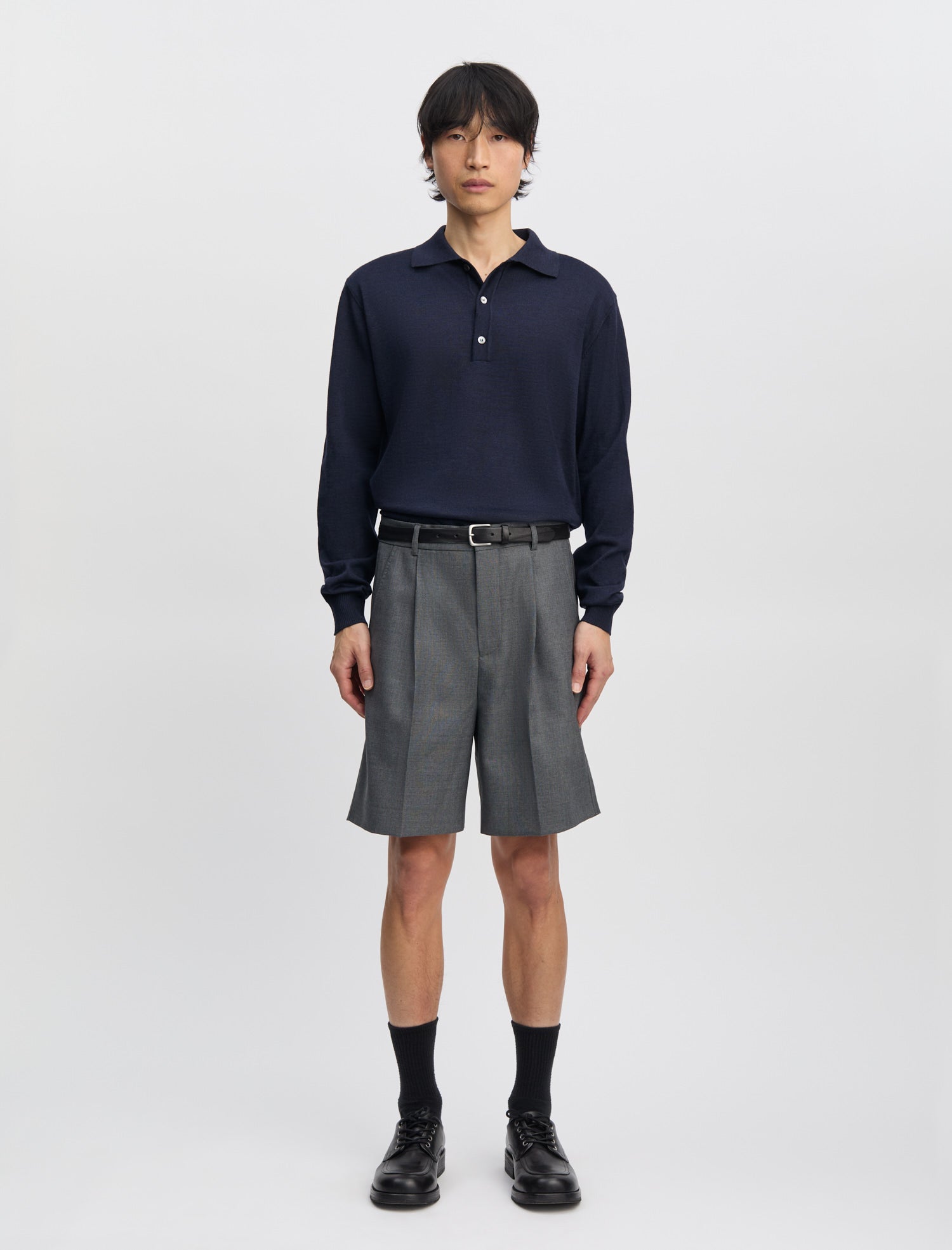 grey dress shorts Men's Stitch Construction Mens Gray Dress Shorts Durable Gray Women's High Waisted Pleated
