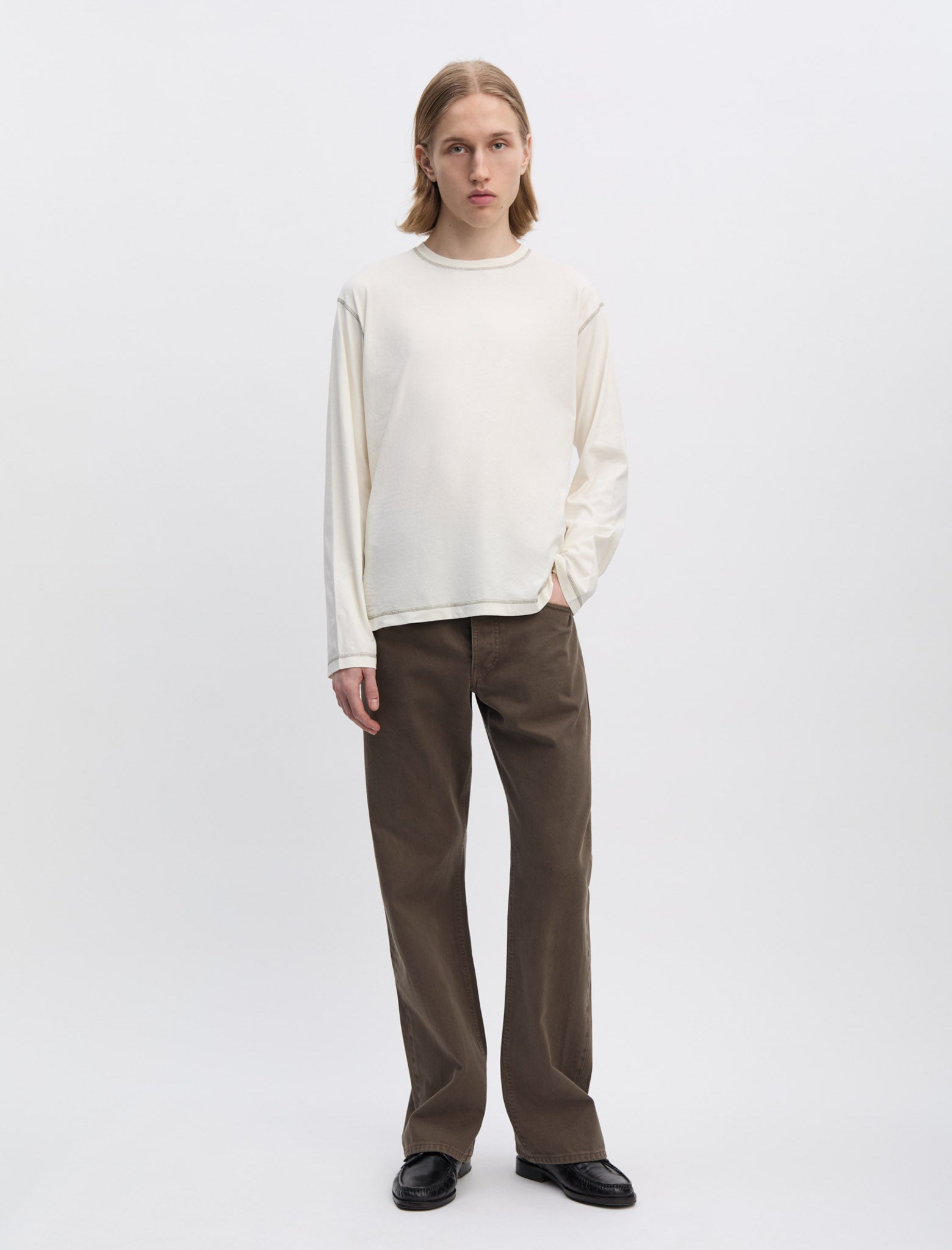 ANOTHER T-Shirt 3.0, White/Brown - ANOTHER ASPECT