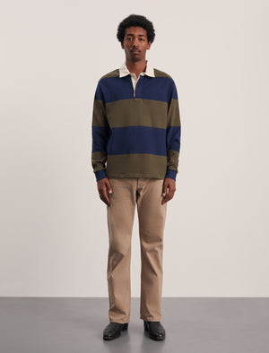 ANOTHER Rugby Polo 1.0 Navy Brown Stripe ANOTHER ASPECT