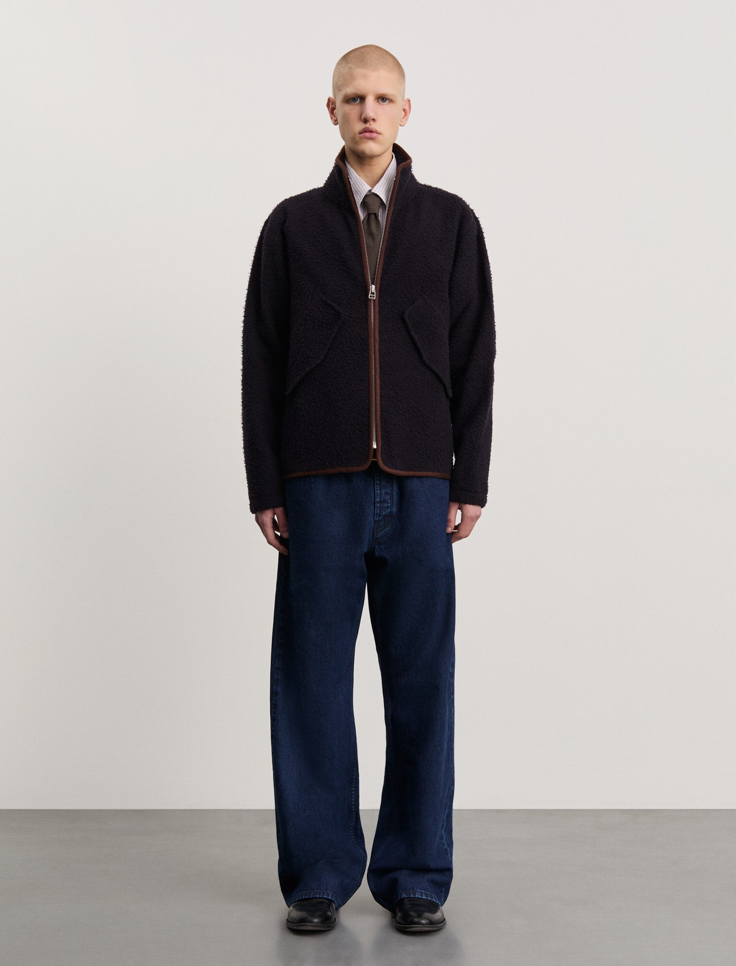 ANOTHER Fleece Jacket 1.0, Navy/Brown