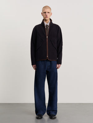 ANOTHER Fleece Jacket 1.0, Navy/Brown
