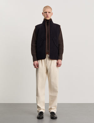 ANOTHER Fleece Vest 1.0, Navy/Brown