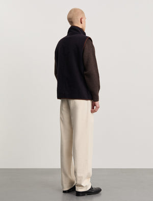 ANOTHER Fleece Vest 1.0, Navy/Brown
