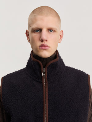 ANOTHER Fleece Vest 1.0, Navy/Brown
