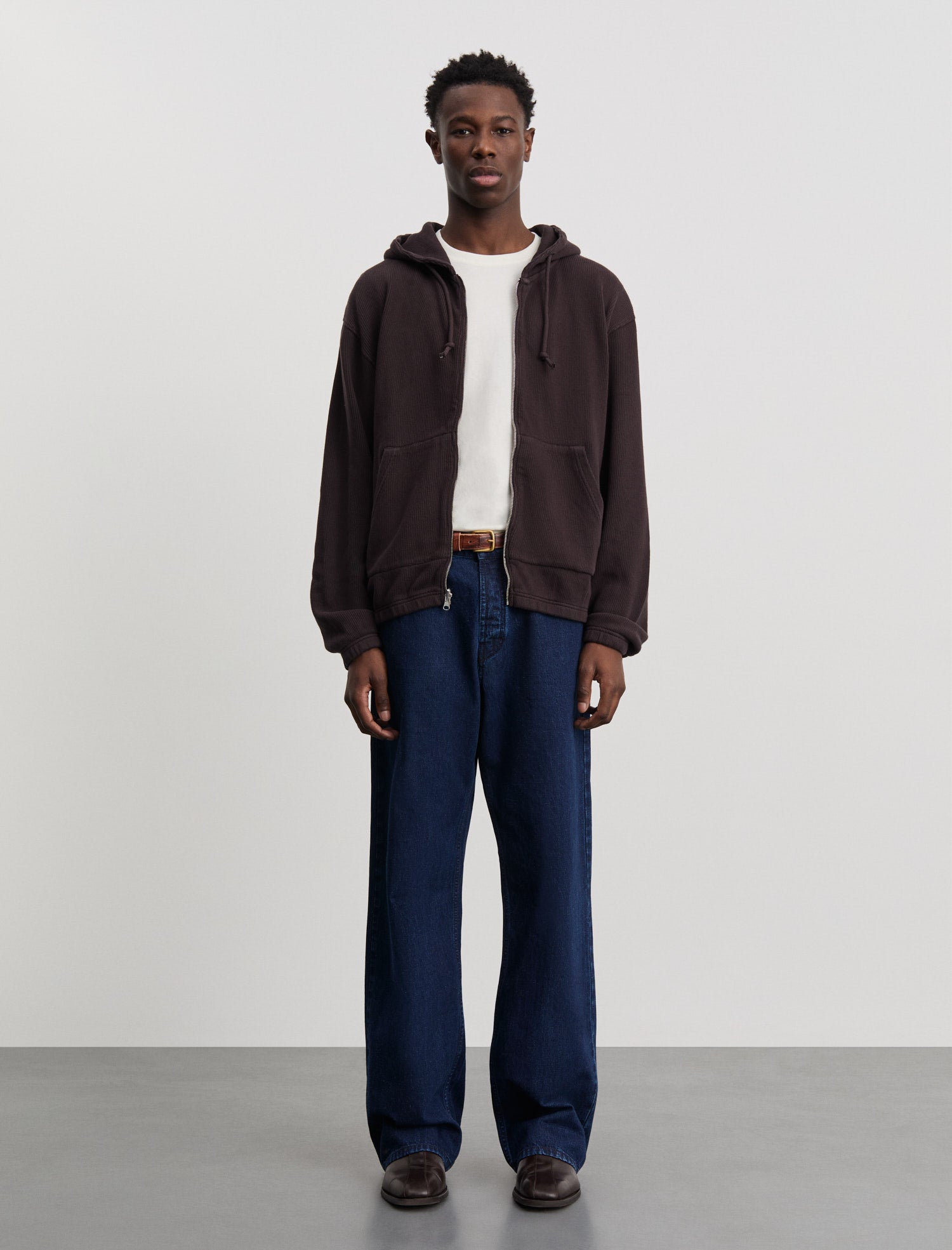 ANOTHER Zip Hoodie 1.0, Dark Brown