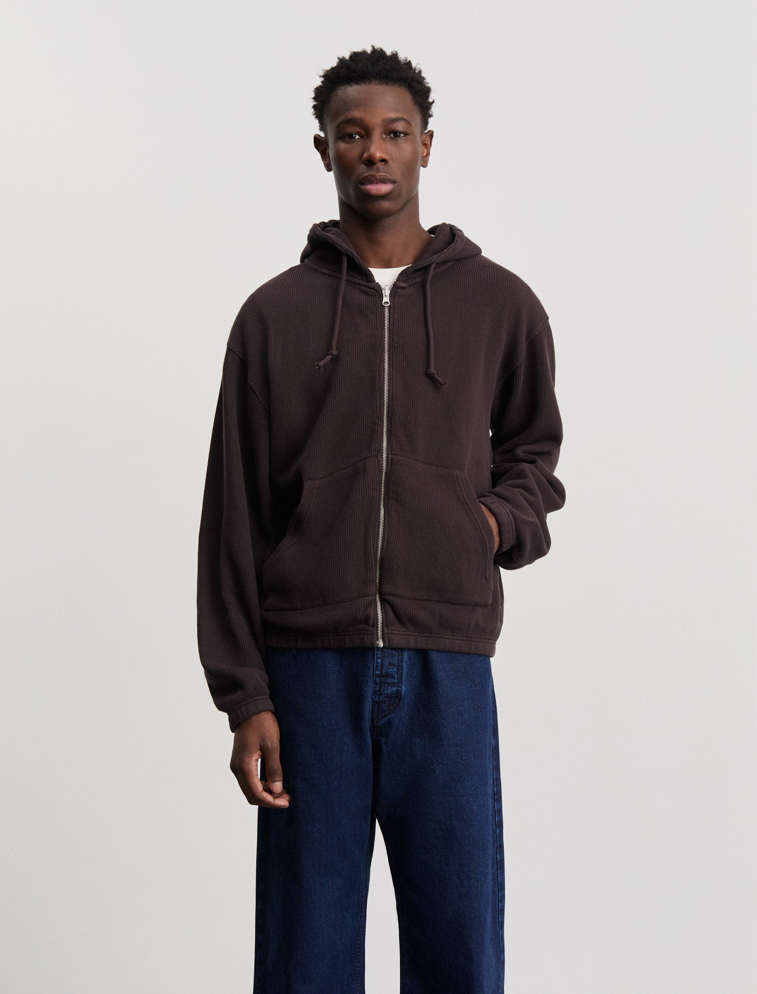 ANOTHER Zip Hoodie 1.0, Dark Brown