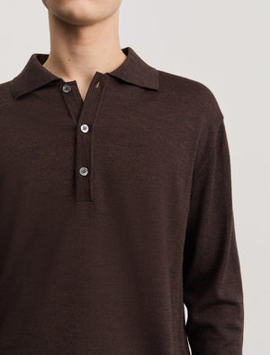 ANOTHER Polo Shirt Brown Melange
