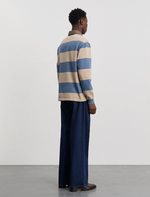 ANOTHER Rugby Polo 1.0, Blue Sand Stripe