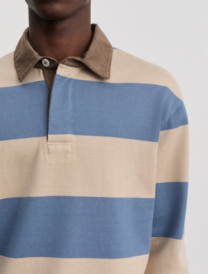 ANOTHER Rugby Polo 1.0, Blue Sand Stripe