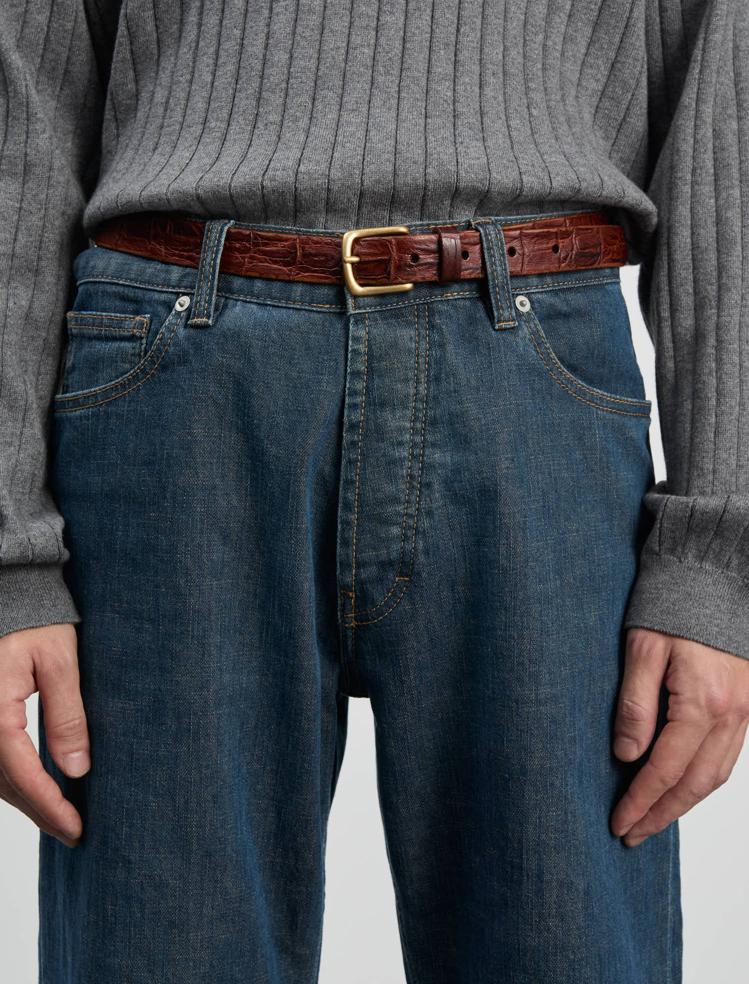 ANOTHER Belt 1.0, Brown Croc