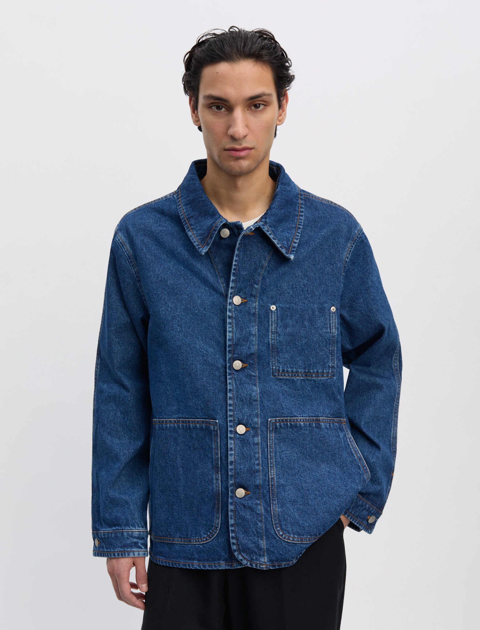 美品another aspect DENIM JACKET 1.0 ANOTHER Denim Jacket 1.0, Used Blue - ANOTHER ASPECT