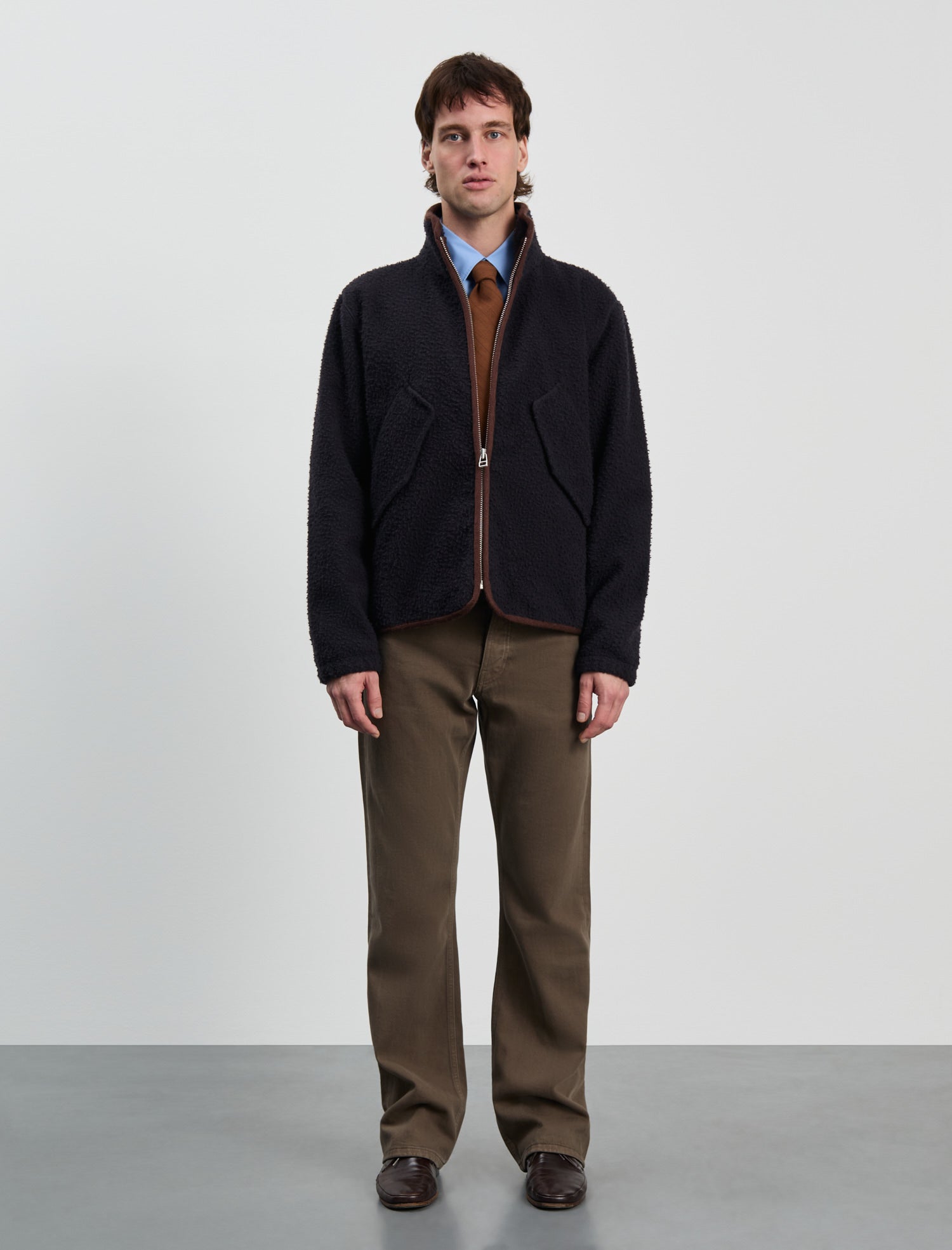 ANOTHER Fleece Jacket 1.0, Navy/Brown