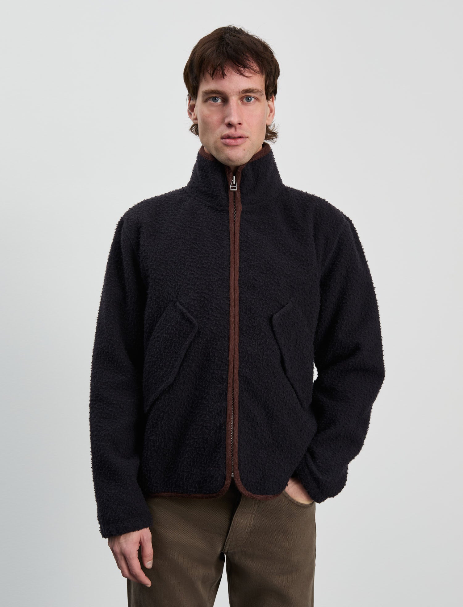 ANOTHER Fleece Jacket 1.0, Navy/Brown