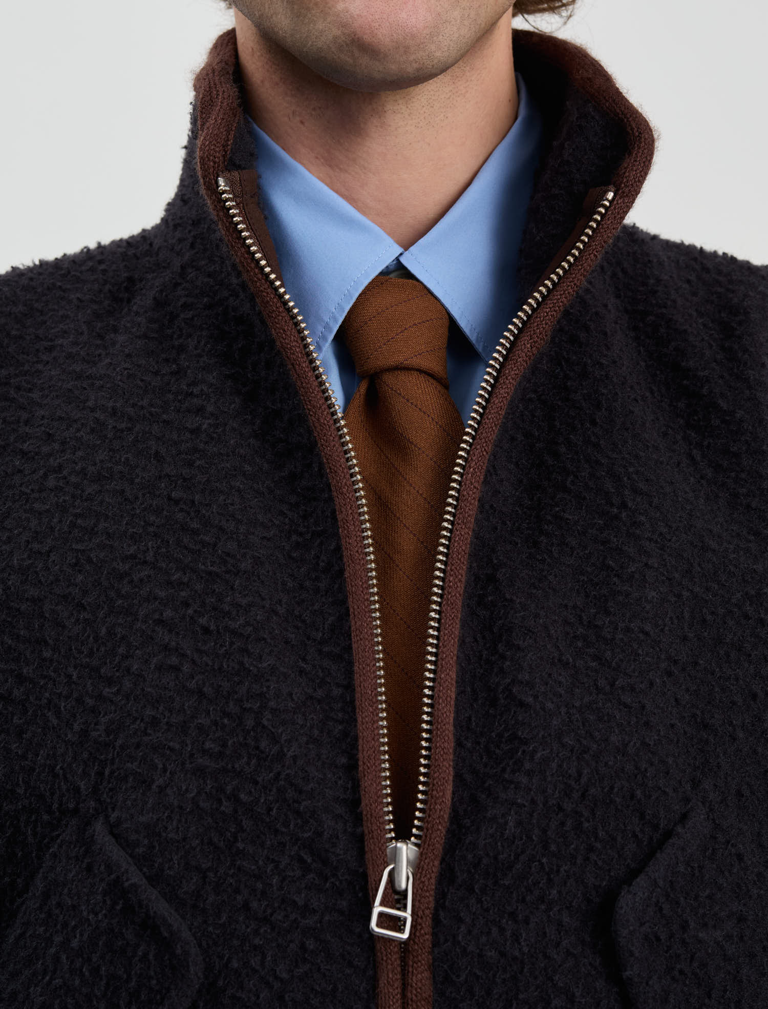 ANOTHER Fleece Jacket 1.0, Navy/Brown