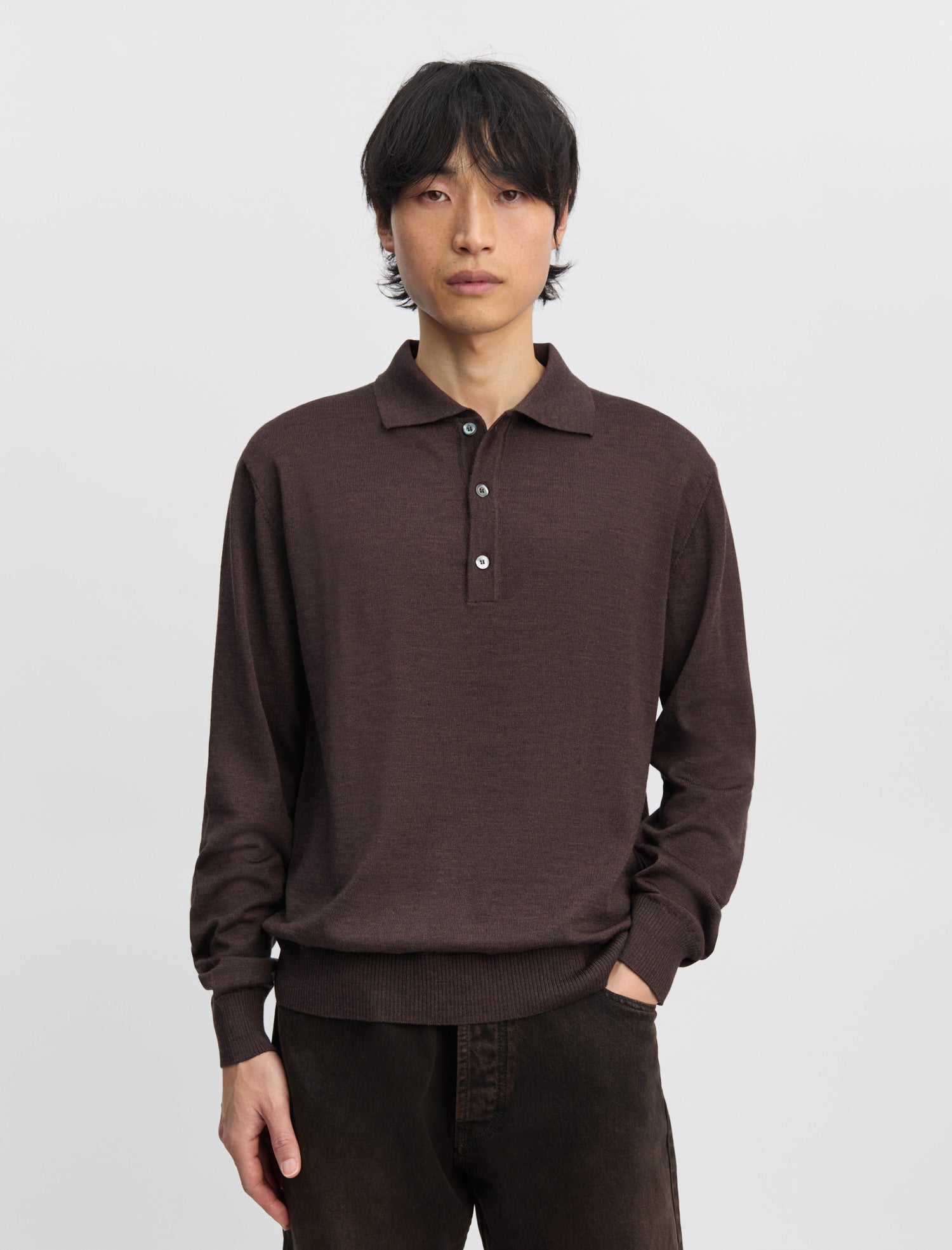 ANOTHER Polo Shirt 2.0, Brown Melange - ANOTHER ASPECT