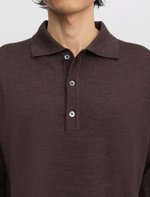 sarry sama♡ Layered Brown Polo Shirt ANOTHER Polo Shirt 2.0, Brown Melange - ANOTHER ASPECT