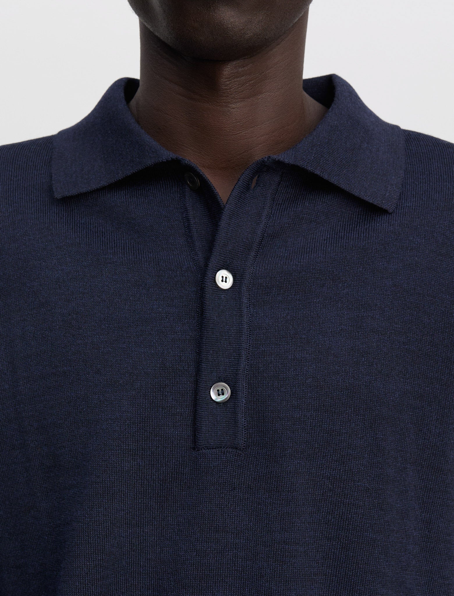 ANOTHER ASPECT knit polo ポーガーズ ANOTHER Polo Shirt 2.0, Brown Melange - ANOTHER ASPECT