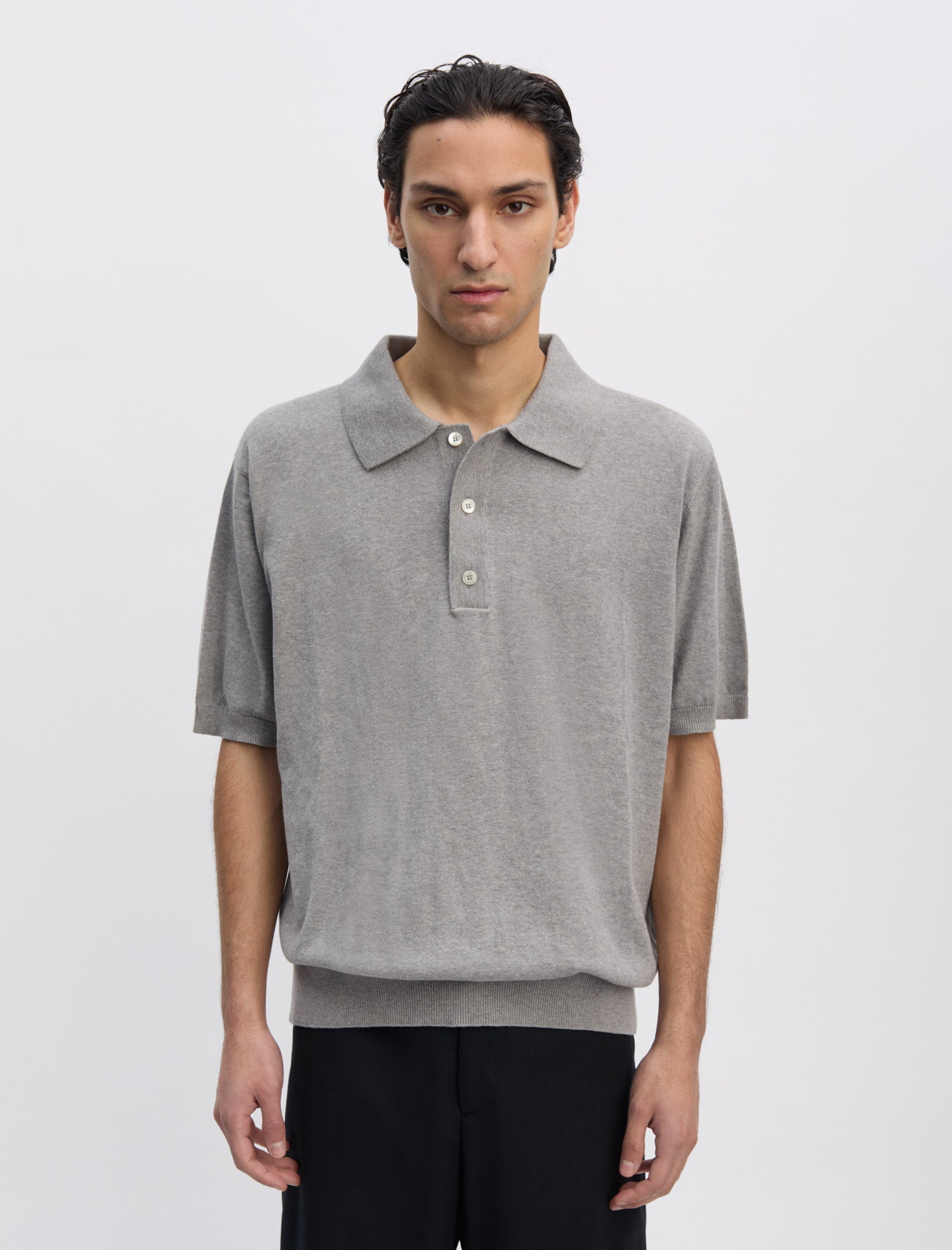 ANOTHER Polo Shirt 3.0, Light Grey Melange - ANOTHER ASPECT