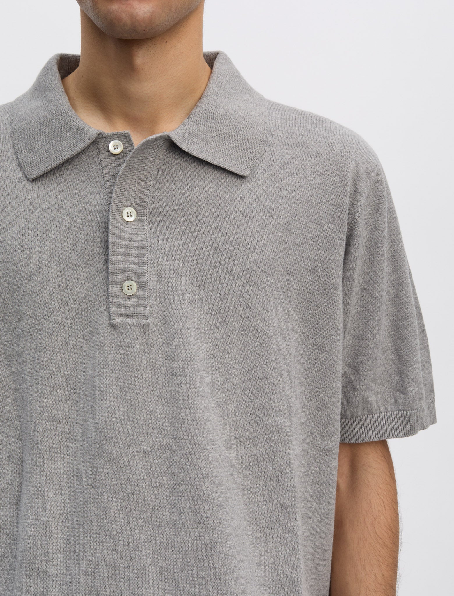 ANOTHER Polo Shirt 3.0, Light Grey Melange - ANOTHER ASPECT