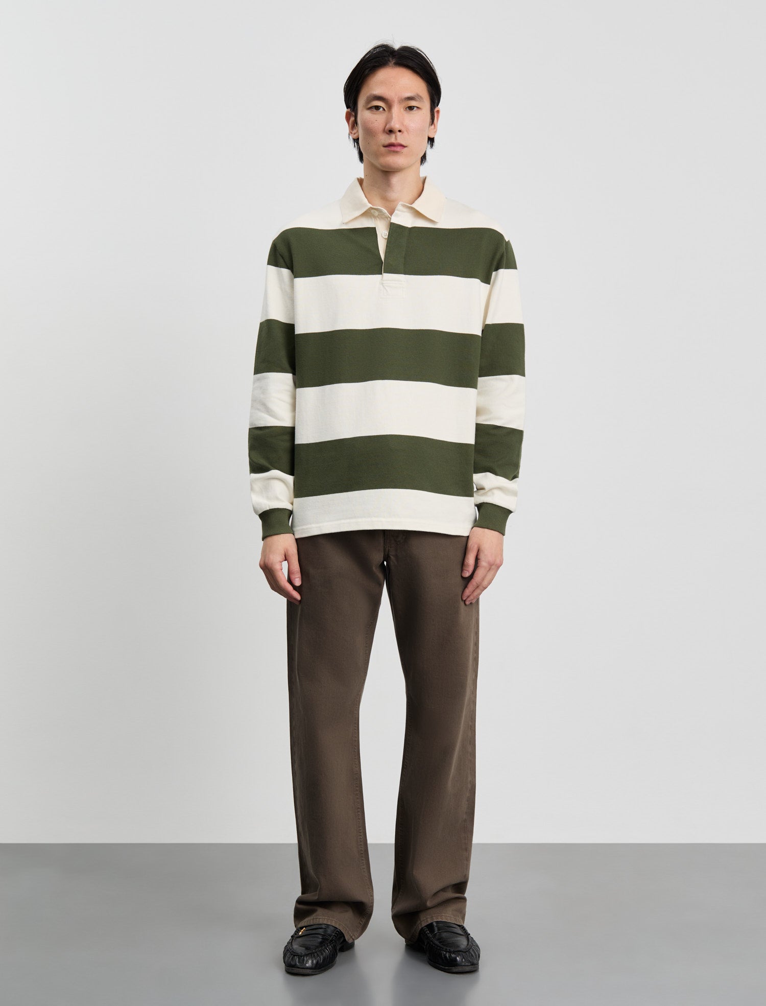 ANOTHER Rugby Polo 1.0, Green Ecru Stripe