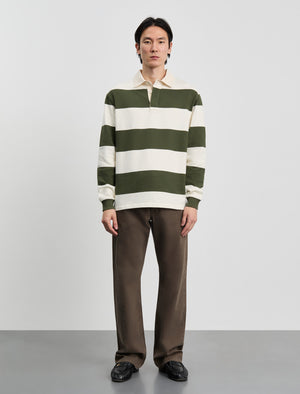 ANOTHER Rugby Polo 1.0, Green Ecru Stripe