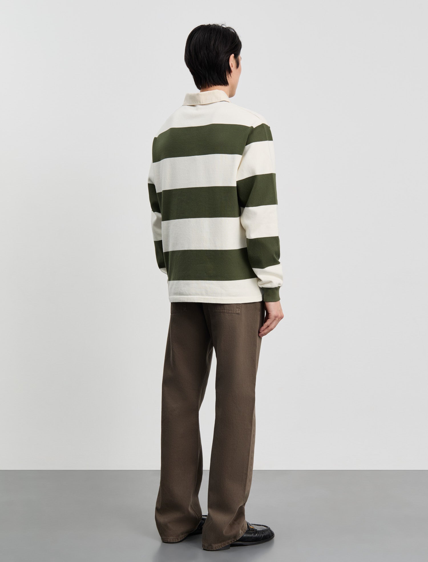 ANOTHER Rugby Polo 1.0, Green Ecru Stripe