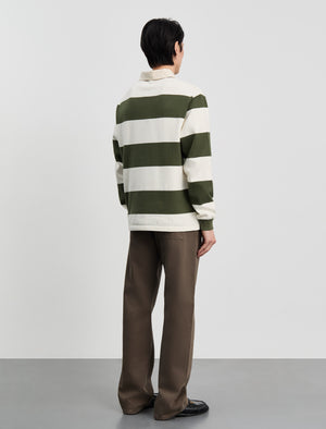 ANOTHER Rugby Polo 1.0, Green Ecru Stripe