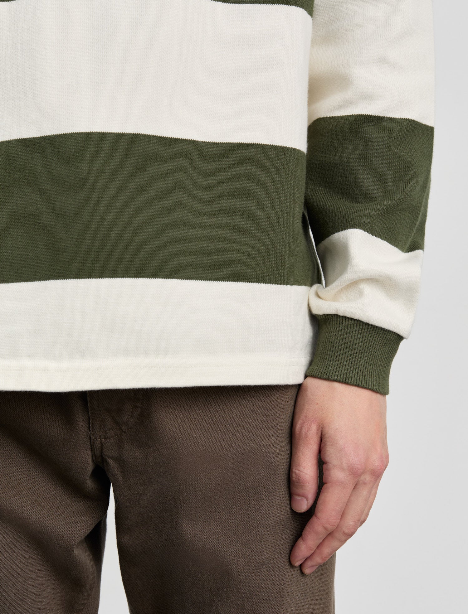 ANOTHER Rugby Polo 1.0, Green Ecru Stripe