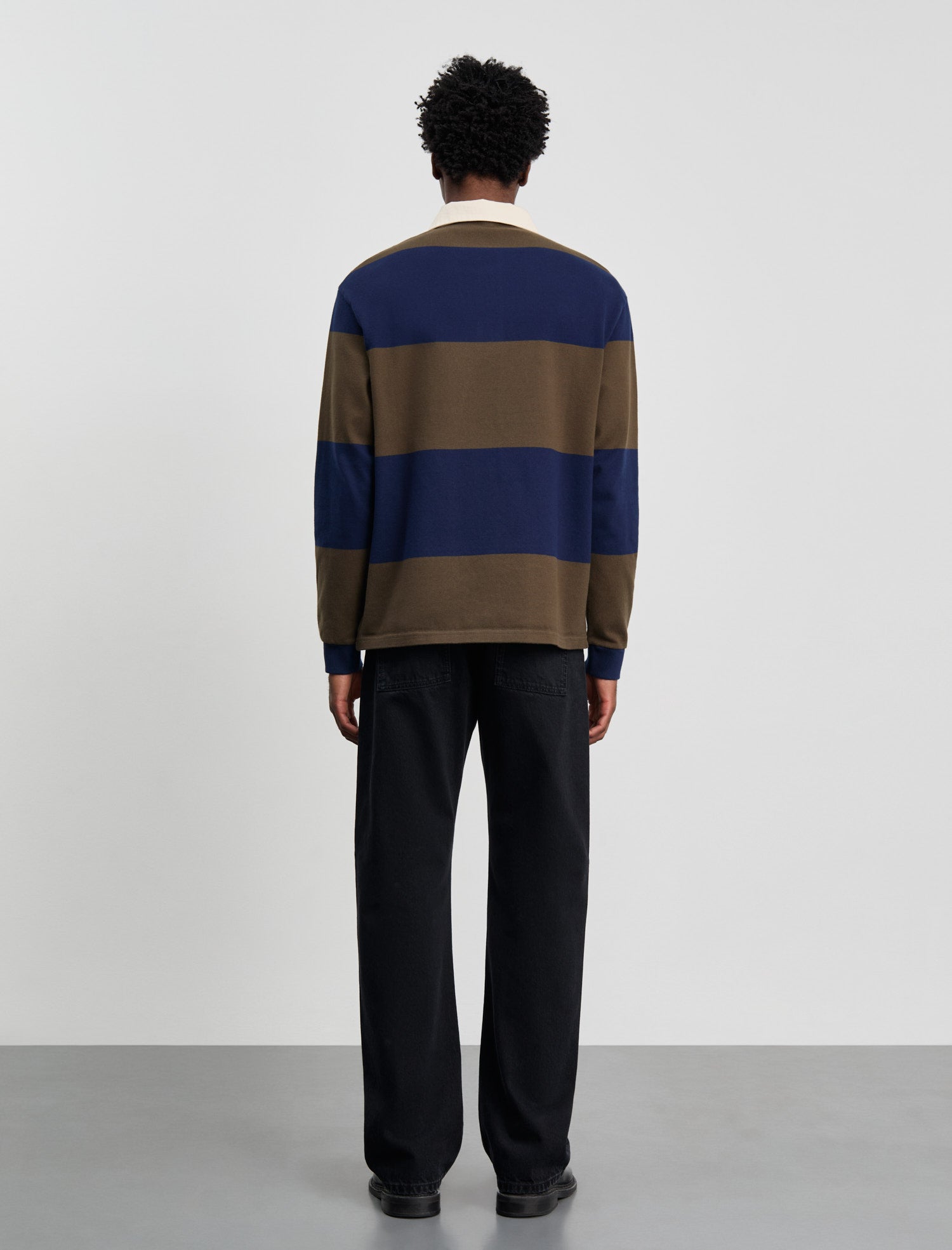 ANOTHER Rugby Polo 1.0, Navy Brown Stripe