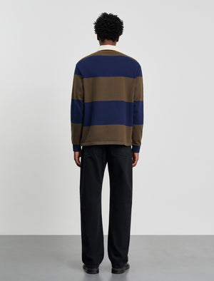 ANOTHER Rugby Polo 1.0, Navy Brown Stripe