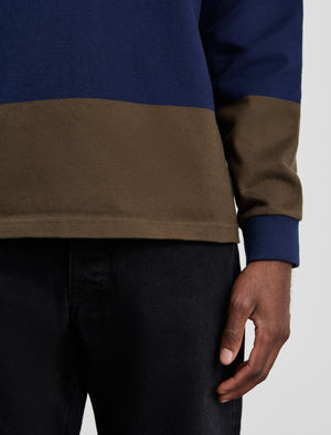 ANOTHER Rugby Polo 1.0, Navy Brown Stripe