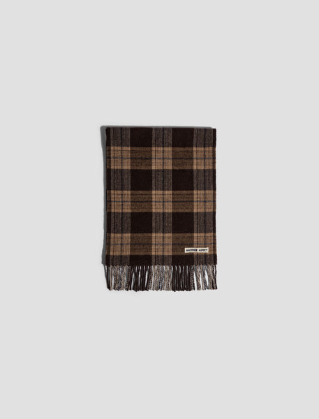 ANOTHER Scarf 1.0, Brown/Navy Check - ANOTHER ASPECT