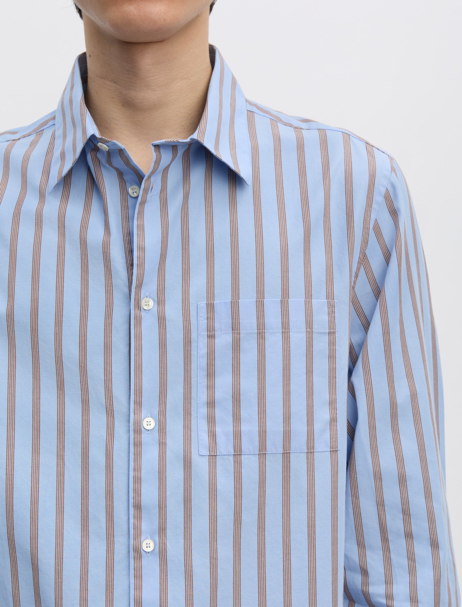 ANOTHER Shirt 3.0, Blue/Brown Stripe - ANOTHER ASPECT