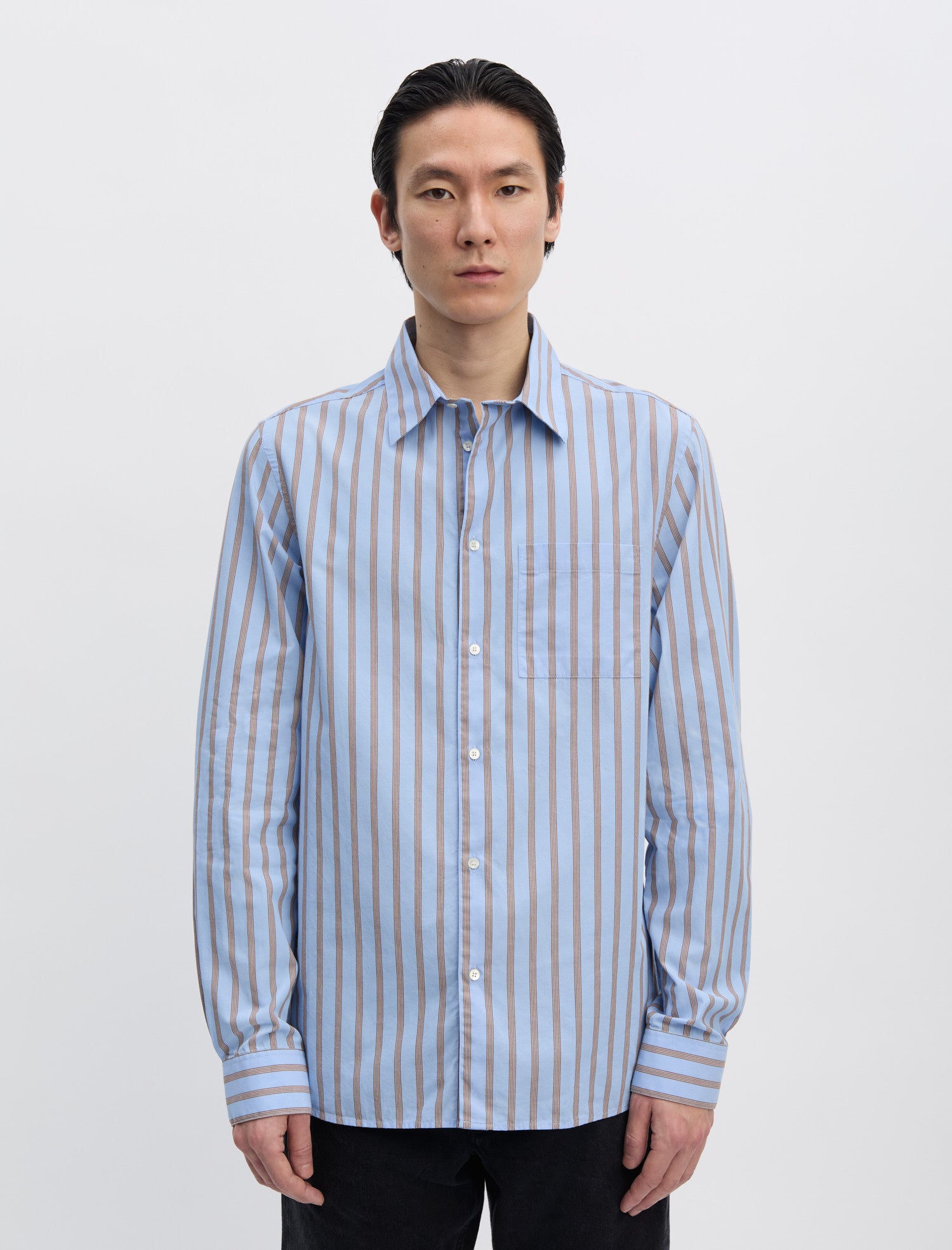 ANOTHER Shirt 3.0, Blue/Brown Stripe - ANOTHER ASPECT