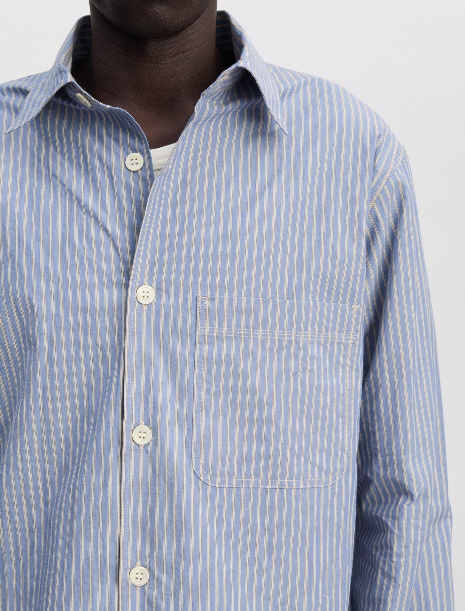 ANOTHER Shirt 4.0 JPN, Blue/White Stripe - ANOTHER ASPECT
