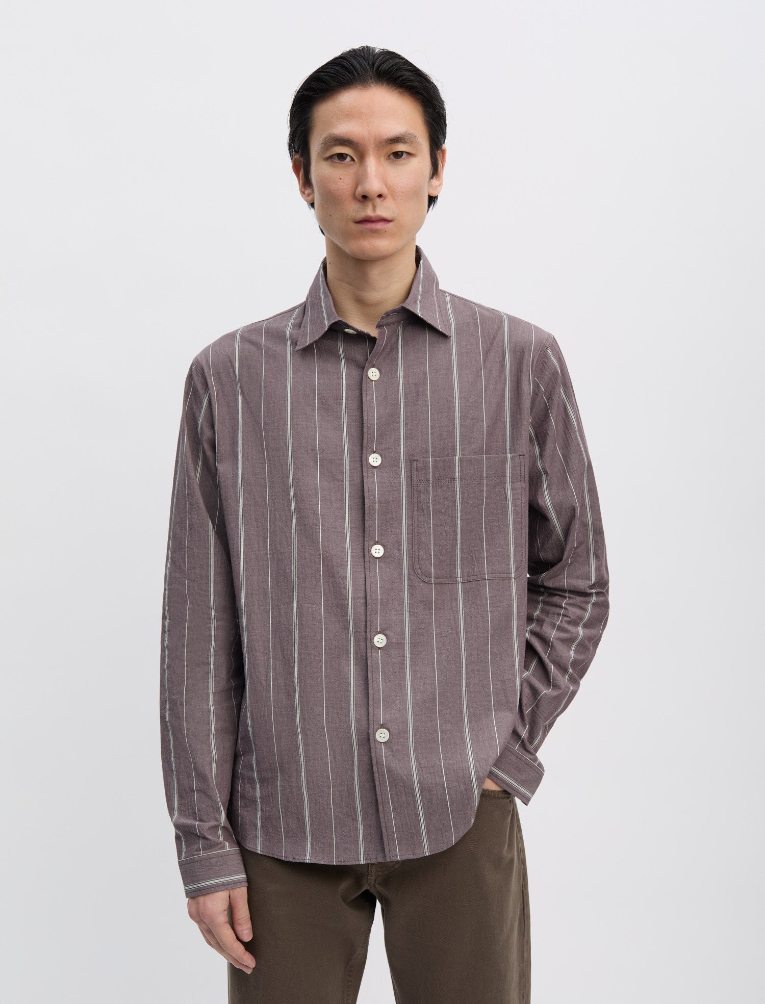 ANOTHER Shirt 4.0 JPN, Brown Stripe - ANOTHER ASPECT