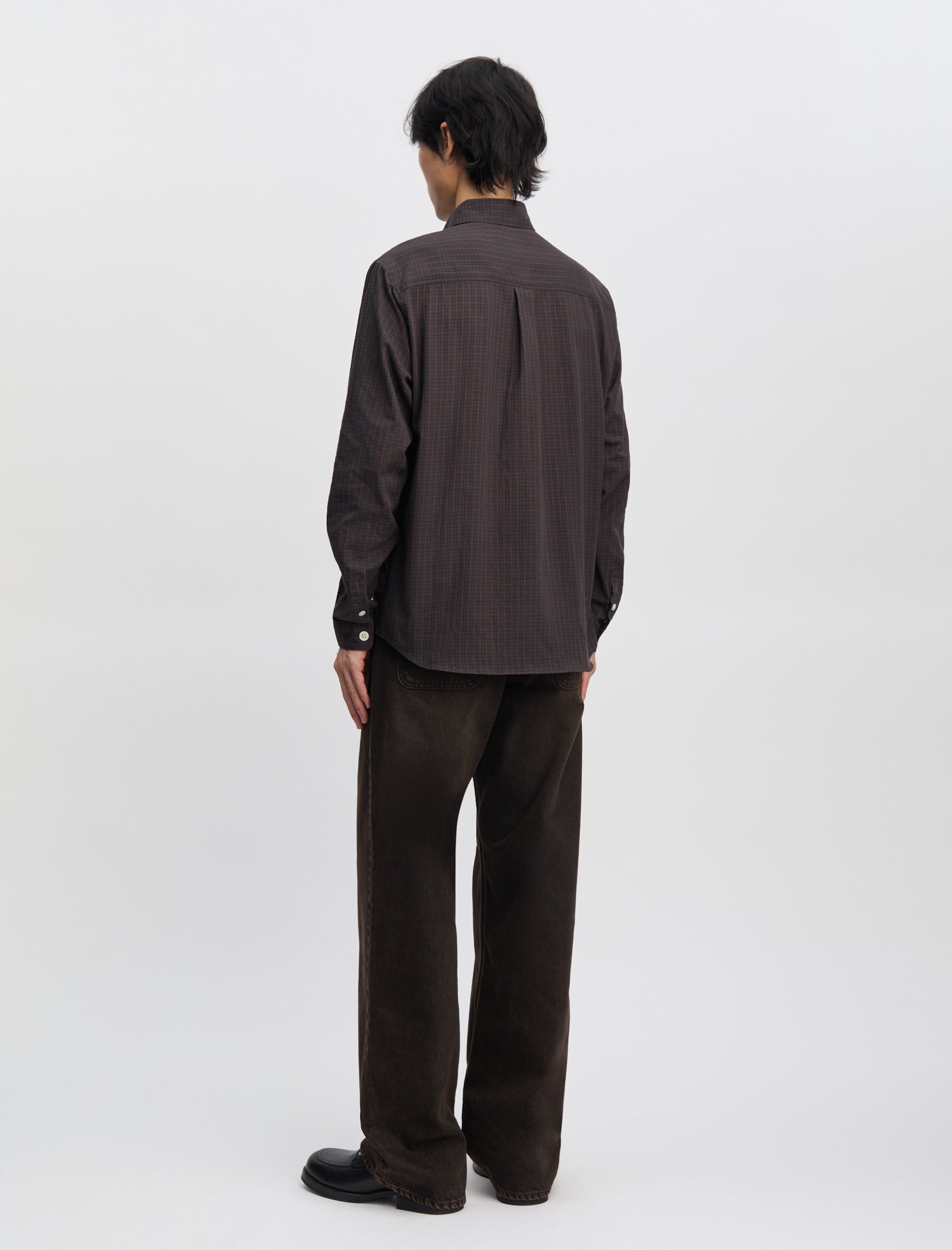  ITAKURA 4 シャツ Lサイズ ANOTHER Shirt 4.0 JPN, Navy/Brown Check - ANOTHER ASPECT