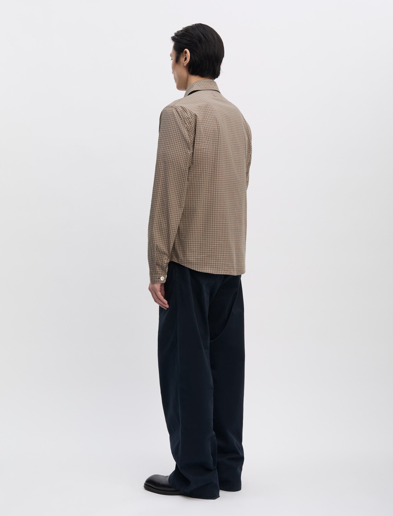 ANOTHER Zip Shirt 1.0 JPN, Khaki/Brown Check - ANOTHER ASPECT